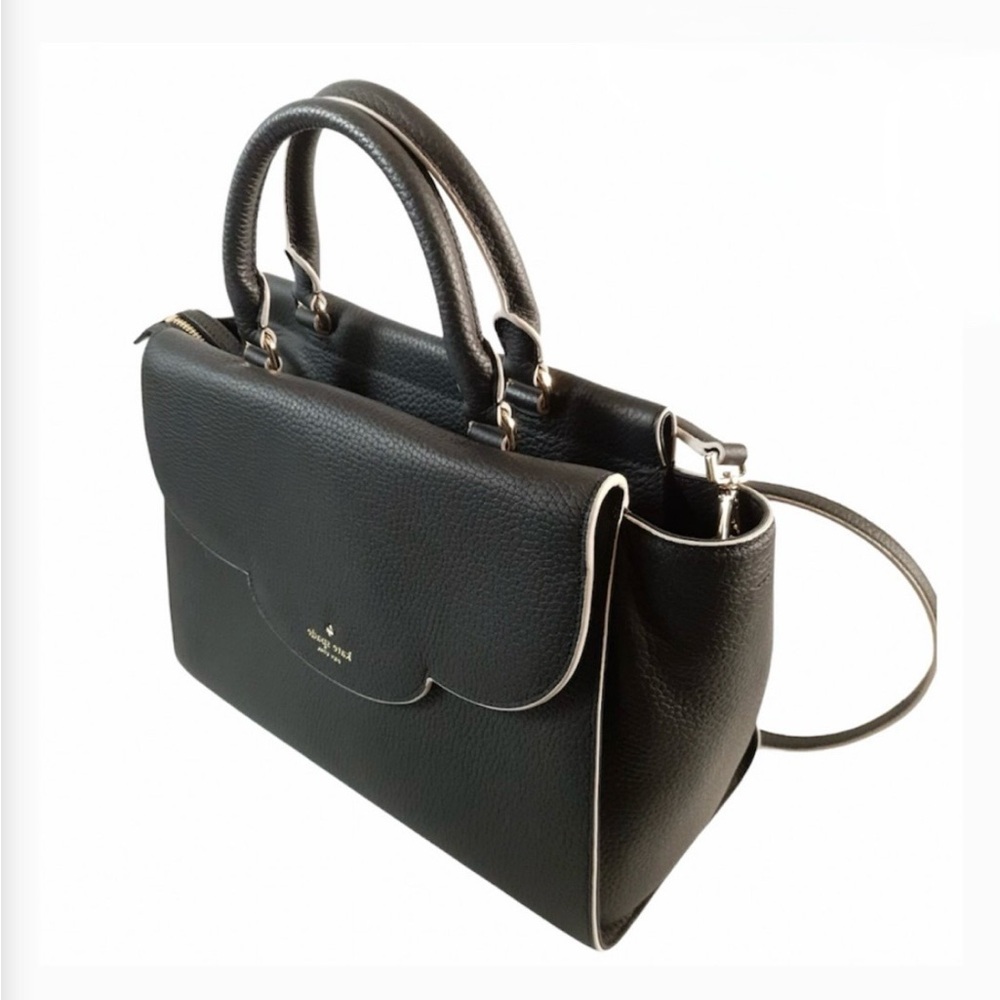 Kate Spade Black Pebbled Leather Top Handle Satchel Makayla Leewood Place - Picture 2 of 11